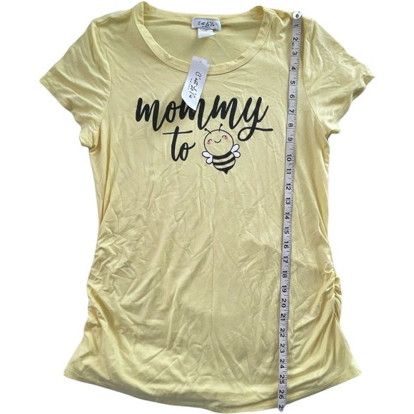 Women’s T Shirt C’est la vie Mommy To Maternity Short Sleeve Yellow Size L - Picture 5 of 9
